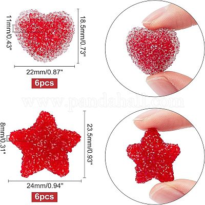 12 шт. 2-х видов смоляных бусин на день святого Валентина RESI-FH0001-26-1