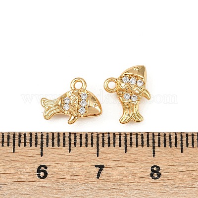 Подвески из латуни с микропаве из кубических цирконий на тему океана KK-F902-08N-G-1