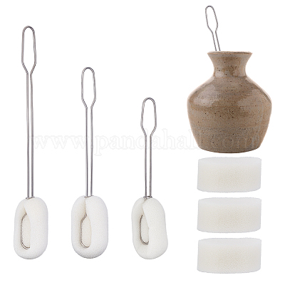 3 шт. 3-х видов щетка из нержавеющей стали и губки для стаканов AJEW-UN0002-04-1