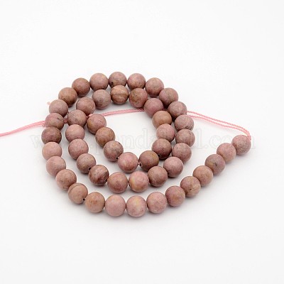 Естественно родонит круглый шарик нити X-G-J302-10-8mm-1