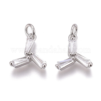 Латунные микропаве прозрачные кубические циркониевые подвески ZIRC-O035-29P-1