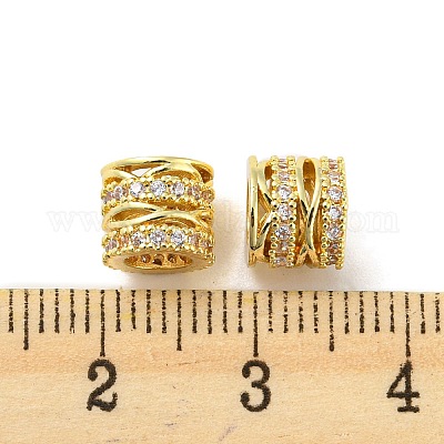 Латунные микро проложить Цирконий Европейский бисером KK-H452-09G-1