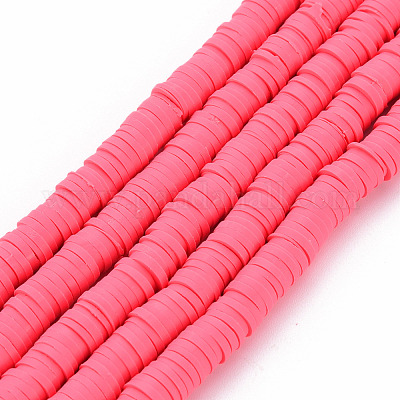 20Strands Clay Beads Clay Bracelet Beads 6Mm Flat Round Clay Beads
