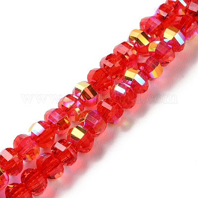 Прозрачные стеклянные бусины гальваническим пряди GLAA-Q099-H01-10-1