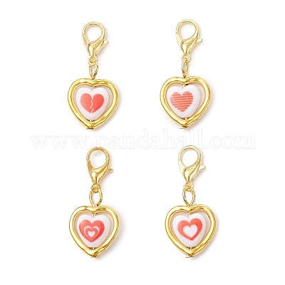 Подвеска в форме сердца из акрила HJEW-JM04276-1