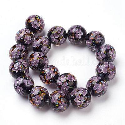 Ручной внутренняя цветочные бусины бисер пряди LAMP-L072-D06-1