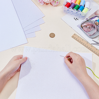 2 стиль хлопчатобумажная/поликоттоновая ткань для вышивки крестом DIY-AR0004-87-1