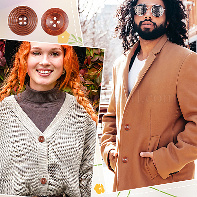 160 шт. 8 пуговицы из натурального дерева BUTT-GA0001-06-1