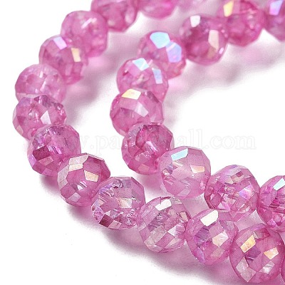 Прозрачные стеклянные бусины гальваническим пряди X-EGLA-F160-02D-1