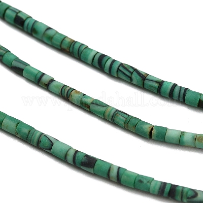 Окрашенные синтетические бирюзовые бусы нити G-P594-01B-06-1