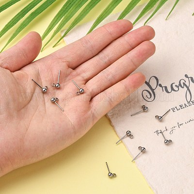 Фурнитура для сережек-гвоздиков из нержавеющей стали марки 304 STAS-E026-3-1