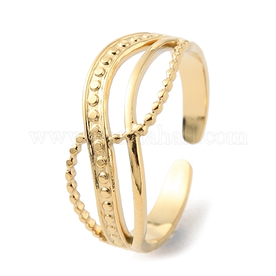 Кольца-манжеты крест-накрест из нержавеющей стали 304 RJEW-D002-03G-1