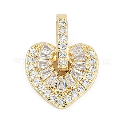 Латунные микропаве прозрачные подвески с фианитом KK-G522-53G-01-1