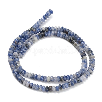 Натуральное синее пятно нитки из бисера яшмы G-L635-A12-4x2mm-1