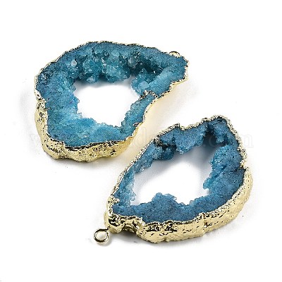 Крашеные самородков натуральный druzy Geode Агат большие подвески G-M287-10-1