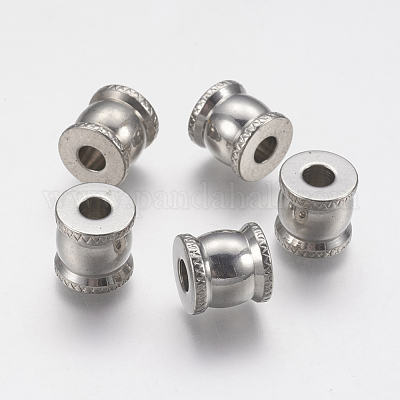 Европейские бусины из нержавеющей стали 201 STAS-F141-07P-1