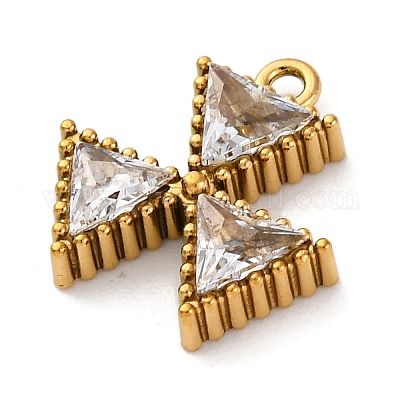 Подвески из нержавеющей стали 304 с ионным покрытием (IP) и кубическим цирконием STAS-R141-04G-01-1