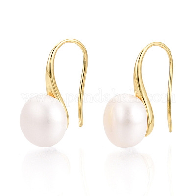 Серьги-подвески из натурального жемчуга из латуни PEAR-N020-08C-01-1