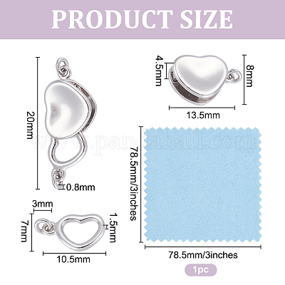 1 шт. застежки-коробочки из стерлингового серебра STER-GO0001-70B-1