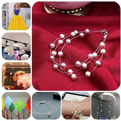 Clear Nylon Thread Invisible String Non Stretch Fishing Wire Transparent  Plastic Sewing Thread for Hanging Christmas Decoration DIY Craft Beading