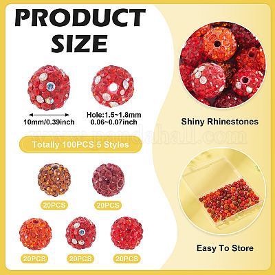 100 шт. 5 цвета проложить бусины для дискотечного шара RB-TA0001-25-1