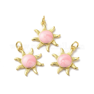 Подвески из латуни с эмалью в стойку KK-D074-05G-1