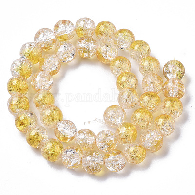 Прозрачные окрашенные распылением кракле стеклянные бусины GLAA-N035-03D-A08-1