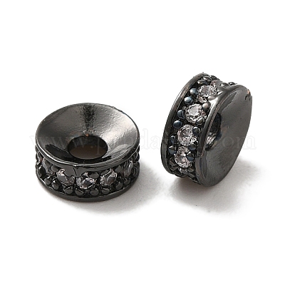 Латунные микро проложить кубического циркония бусы KK-C072-26B-1