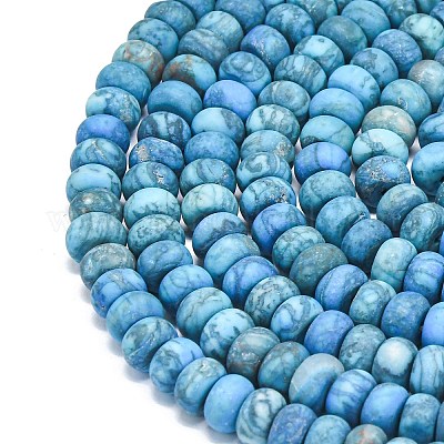 Окрашенные нити бусин из натурального камня-карты G-P575-A21-8x5mm-03-1