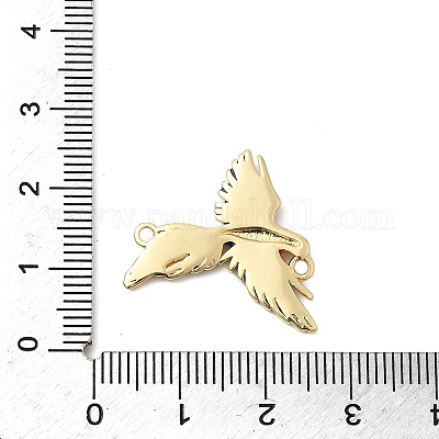 Подвески-соединители в виде птиц из латуни с эмалью KK-H529-04G-1