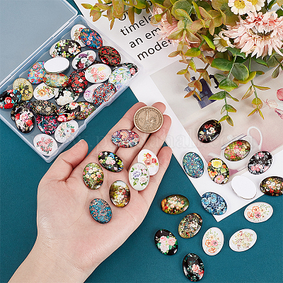 Кабошоны из стекла GLAA-PH0002-20-1