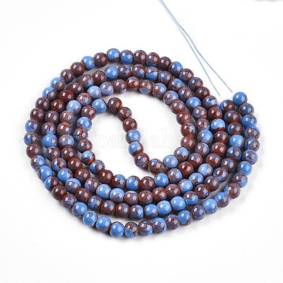 Выпечка окрашенные стеклянные бусины пряди DGLA-N003-6mm-C10-1