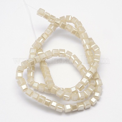 Граненый куб полная радуга гальваническим имитация нефрита гальванических стеклянные бусины пряди EGLA-E041-2mm-FR02-1