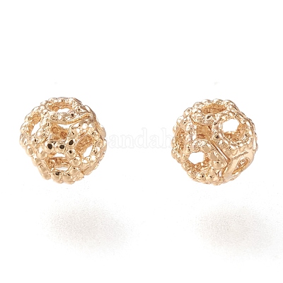 Полые латунные дистанционные бусины&nbsp;KK-H101-02LG-1