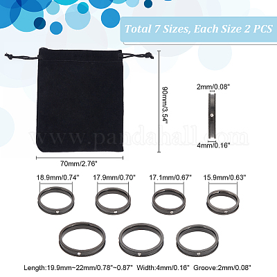 14 шт. 7 размера хрустальное кольцо с рифленым краем RJEW-UN0002-55EB-1