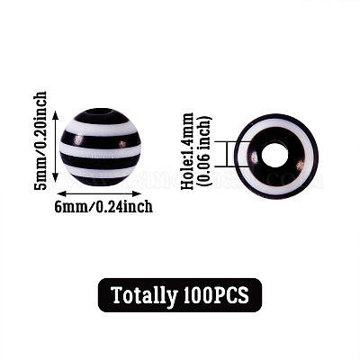 Полосатый бисера смолы&nbsp;RESI-TAG0001-01-1