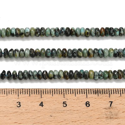 Бусы натуральная африканская бирюза (яшма) G-L635-A40-4x2mm-1