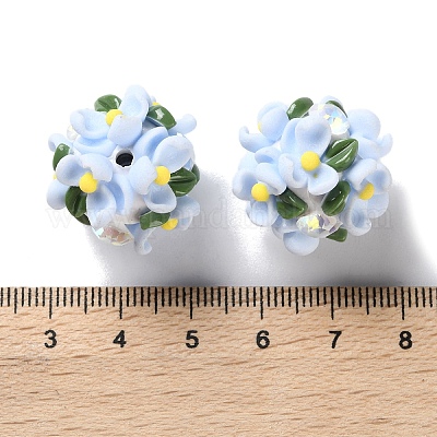 Бусины-шарики из полимерной глины со стразами и светом CLAY-U002-01C-1