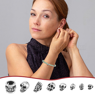 8 шт. 8 стиля хэллоуин бусины из нержавеющей стали STAS-UN0059-61-1