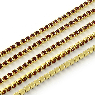 Необработанные (без покрытия) латунные цепочки со стразами и стразами без никеля CHC-R119-S6-04C-1-1