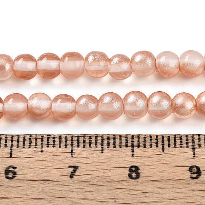 Запекание окрашенные прозрачные стеклянные бусины нити DGLA-N011-4mm-04-1