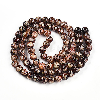 Выпечка окрашенные стеклянные бусины пряди X1-DGLA-N003-10mm-B06-1