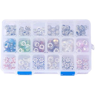 Европейские бусины из латуни и сплава со стразами и стеклом MPDL-NB0001-02-1