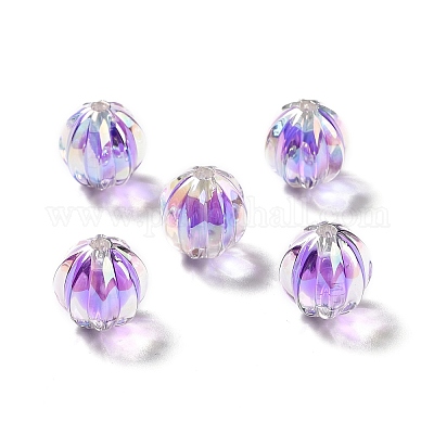 Двухцветное УФ-покрытие радужных переливающихся акриловых бусин TACR-D010-05C-1