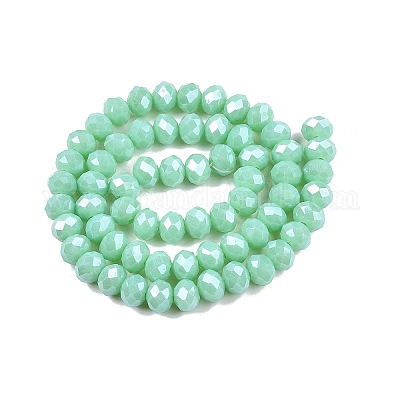 Стеклянные бусины с гальваническим покрытием  EGLA-A044-P8mm-A14-1