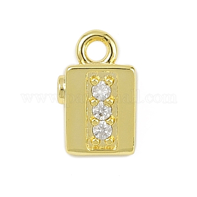 Латунные микропаве прозрачные подвески с фианитом KK-L238-28G-1