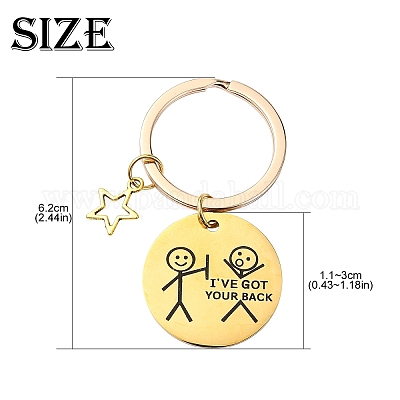 Брелок из эмалевого сплава и нержавеющей стали 304 KEYC-YW00094-01-1