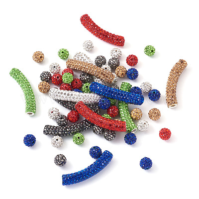 Латунные бусины со стразами  RB-BT0001-001-1