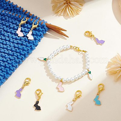 Подвесные маркеры петель с замком из сплава эмали HJEW-AB00125-1