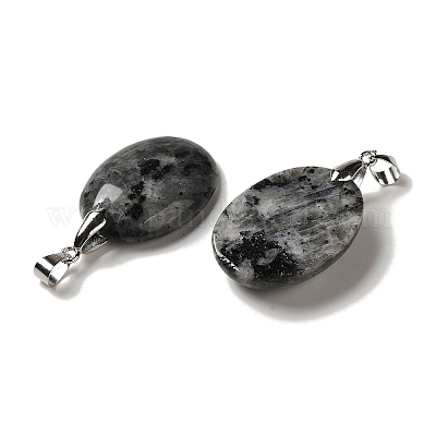 Подвески из натурального ларвикита G-Z055-03P-14-1